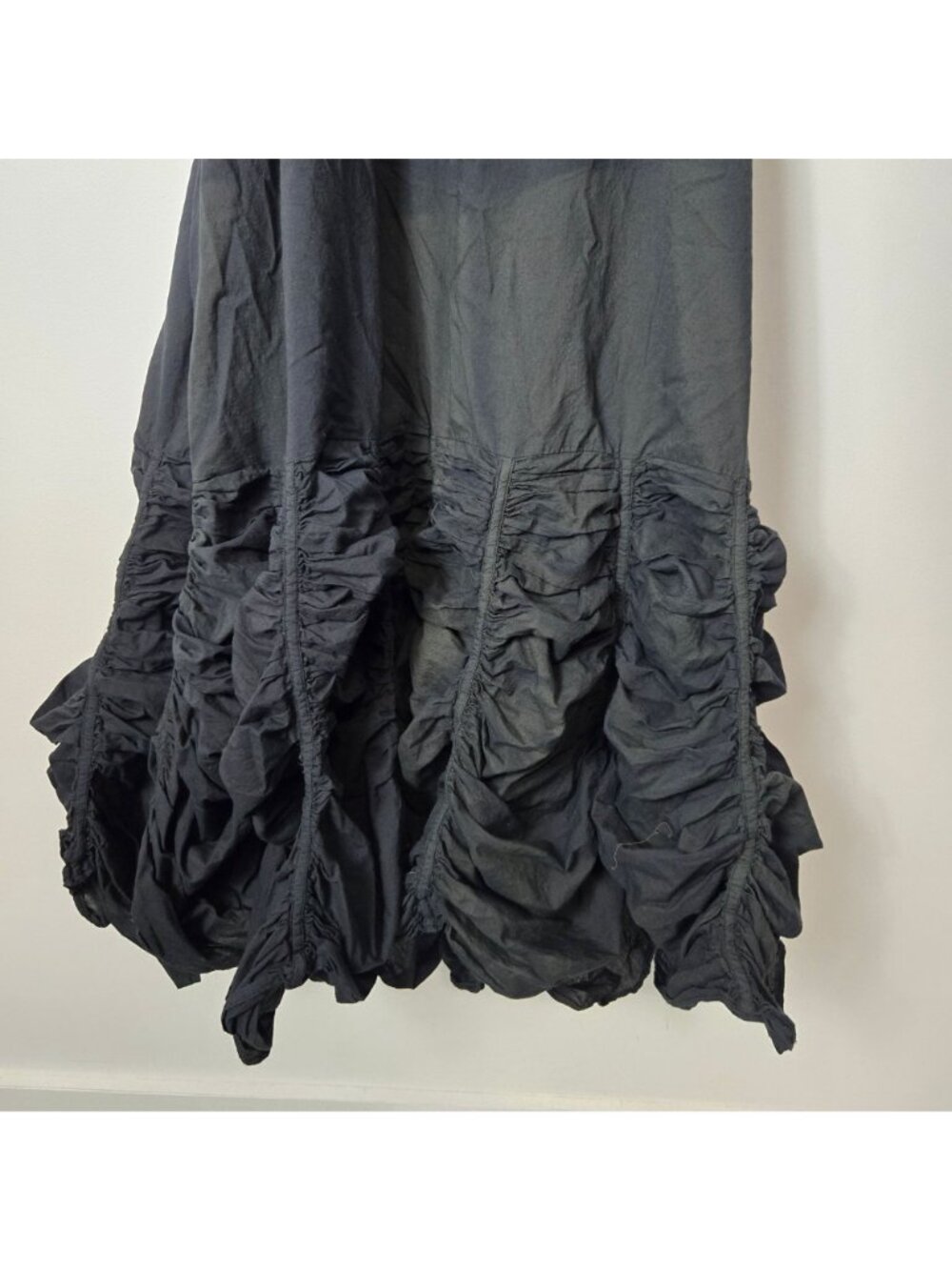 Krista Larson Black Balloon Midi Cami Slip Dress Spaghetti Strap FLAW - Picture 3 of 9